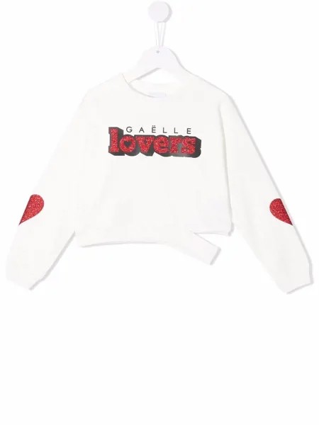 Gaelle Paris Kids укороченная толстовка с принтом Lovers
