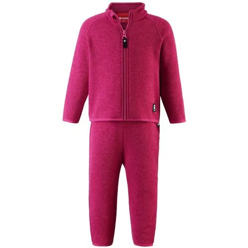 Комплект одежды  Reima для девочек, брюки и олимпийка, спортивный стиль, без капюшона, размер 80, розовый