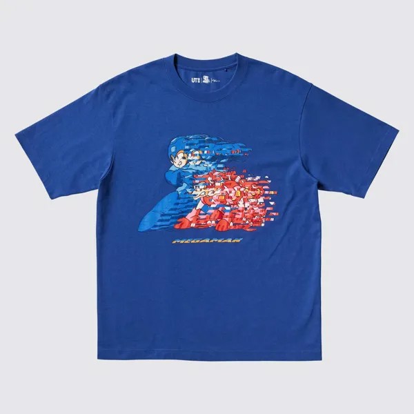 Футболка Uniqlo UT CAPCOM 40th -  Mega Man, синий