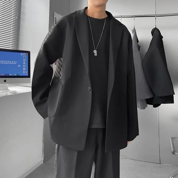 Костюм для отдыха мужской модный шикарный красивый маленький пиджак в Корейском стиле Модный брендовый однотонный жакет в западном стиле в гонконгском стиле