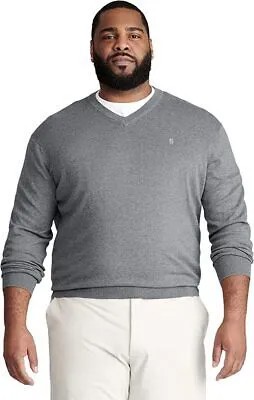 Мужской однотонный свитер IZOD Big - Tall Big Premium Essentials, размер 12, с v-образным вырезом,