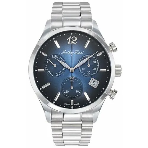 Наручные часы Mathey-Tissot, серебряный, синий