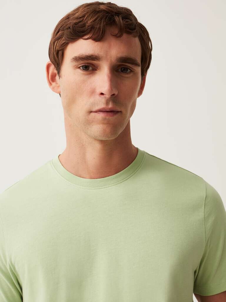 Хлопковая футболка с круглым вырезом Ovs, цвет light green