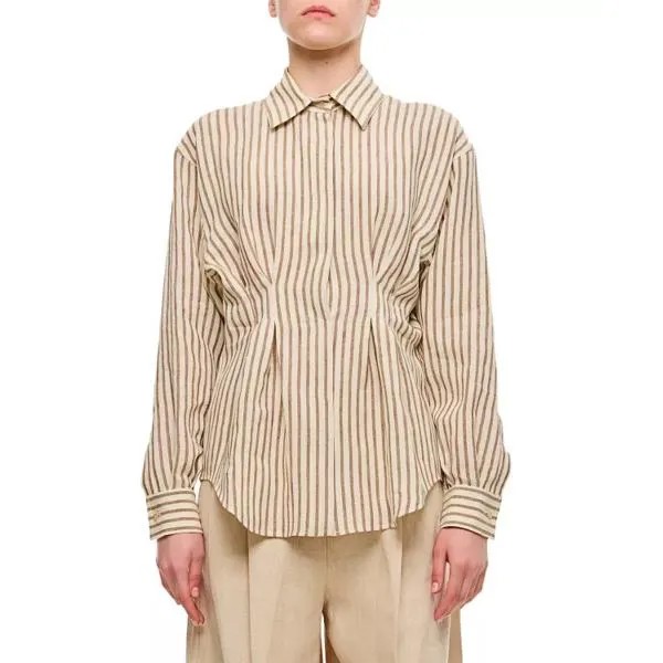 Футболка eritrea striped linen shirt Max Mara, бежевый
