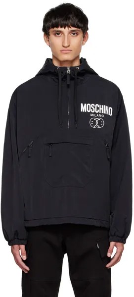 Черная куртка со смайликом Moschino