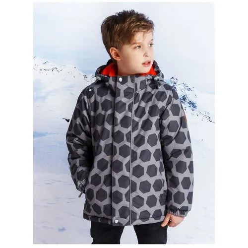 Куртка crockid зимняя, светоотражающие элементы, капюшон, подкладка, размер 122-128, мультиколор