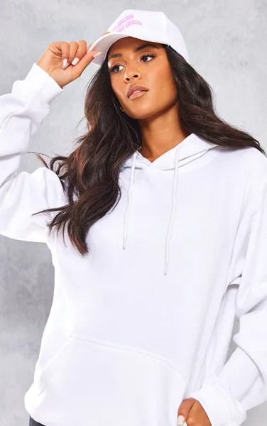 PrettyLittleThing Высокое белое худи Ultimate Oversize