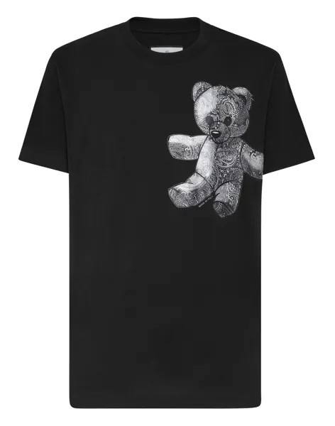 Футболка с круглым вырезом SS Paisley Teddy Bear Philipp Plein, цвет Black / Black