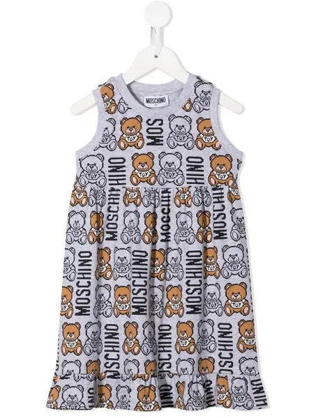 Moschino Kids teddy bear print tank dress