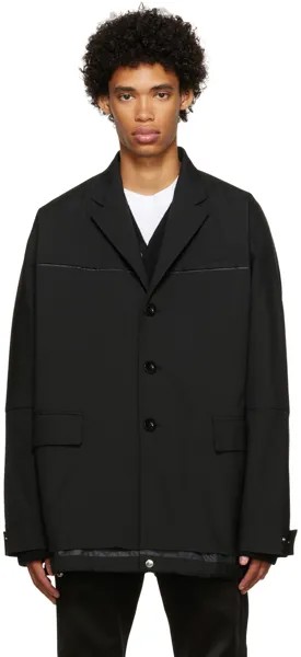 Черное костюмное пальто sacai