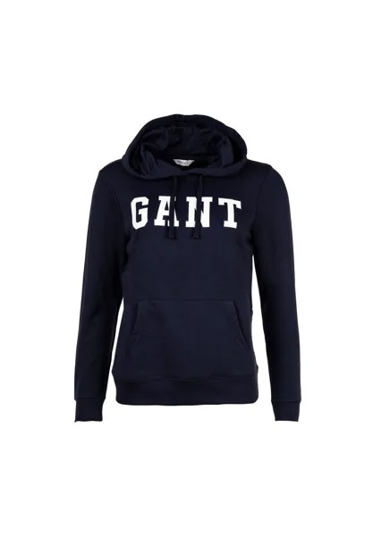 Женская толстовка с капюшоном - REGULAR GRAPHIC HOODIE, толстовка с капюшоном, логотип GANT, синий