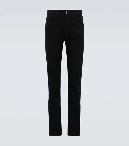 Хлопковые брюки облегающего кроя Givenchy, черный