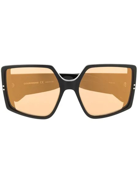 Courrèges Eyewear солнцезащитные очки в массивной квадратной оправе