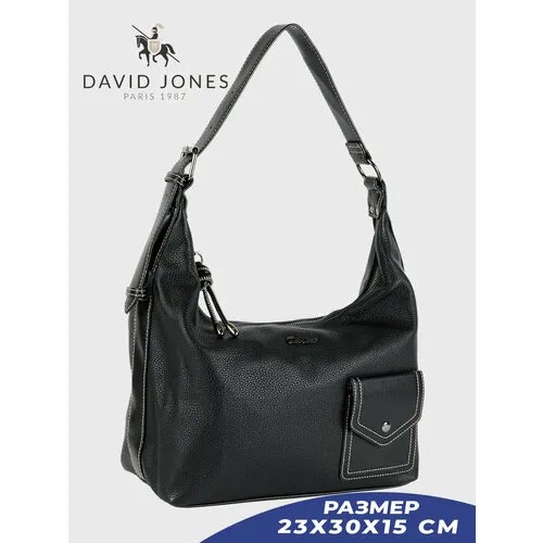 Сумка хобо DAVID JONES 6724-CM-DD-BLACK, черный