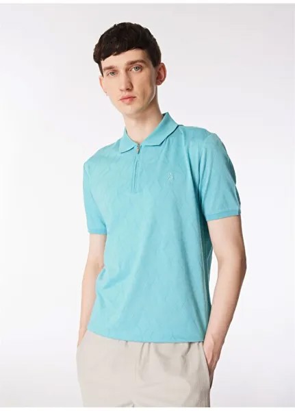 Мятная мужская футболка с воротником поло RUNE U.S. Polo Assn., мятный