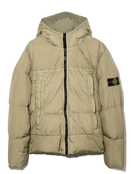 Stone Island Junior пуховик на молнии с логотипом Compass