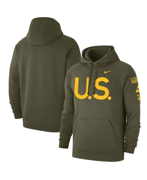 Мужская оливковая армейская куртка black knights 1st armored division old ironsides rivalry pullover u.s. logo two-hit pullover fleece hoodie Nike