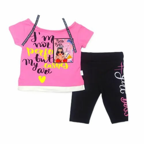 Комплект одежды , размер 4 года, розовый, черный