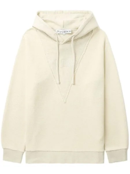 JW Anderson худи с вышитым логотипом, нейтральный цвет
