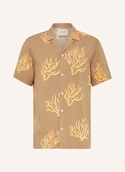 Рубашка с короткими рукавами, стандартного кроя. Scotch & Soda, коричневый