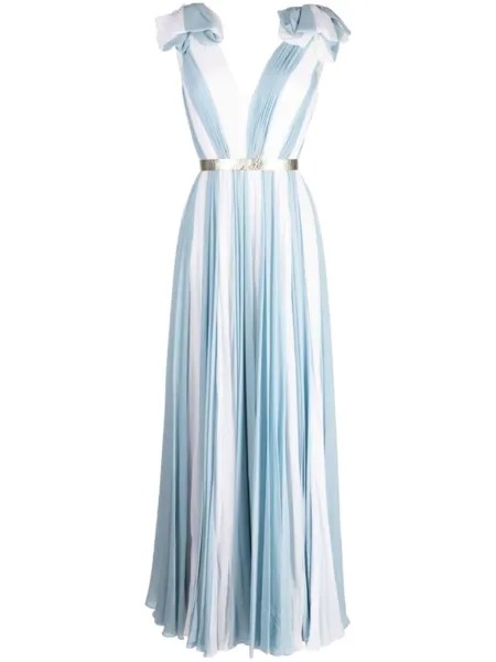 Шелковое платье макси Laguna Jenny Packham, синий