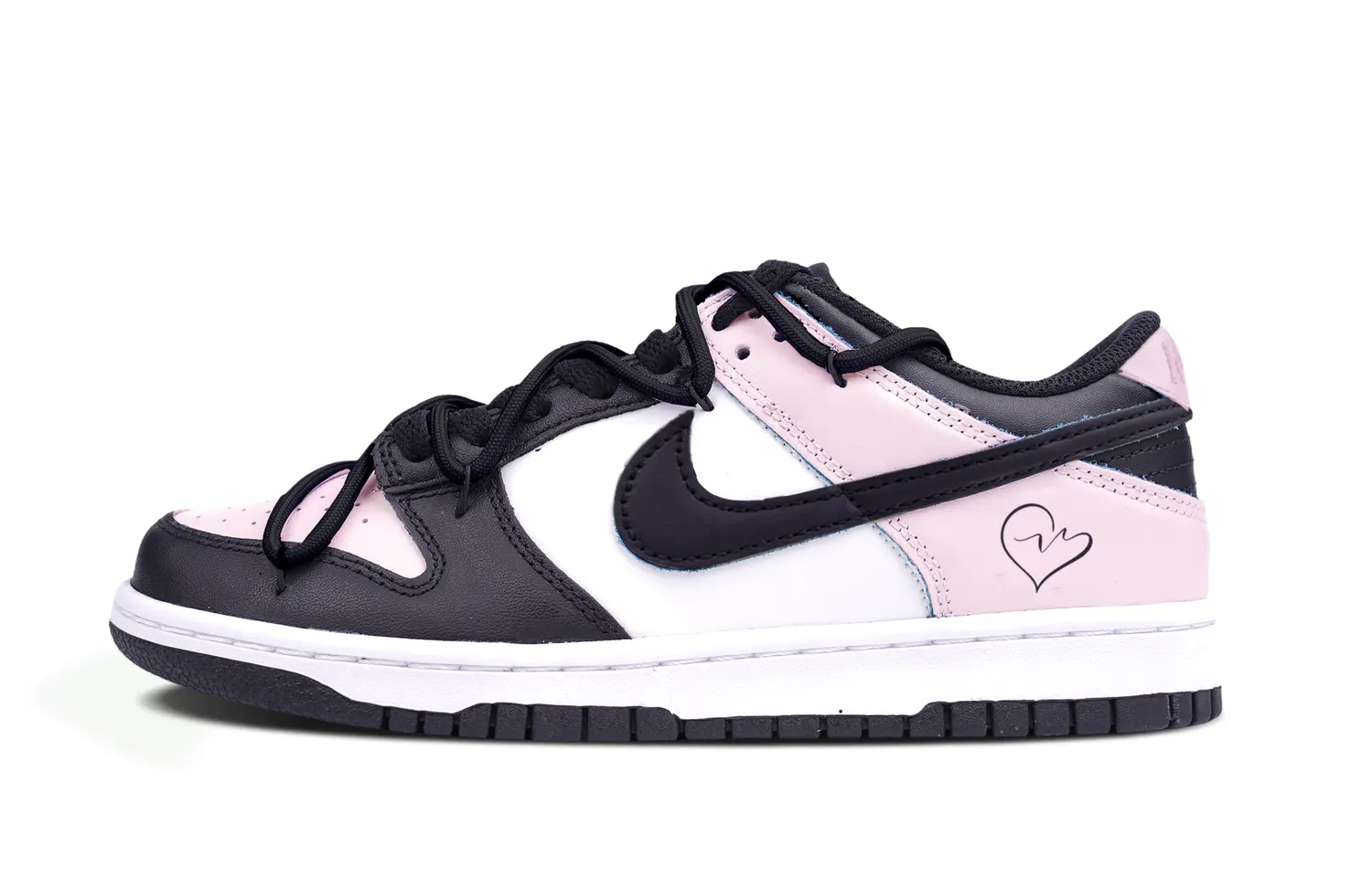 Кроссовки Nike Dunk Skateboarding Shoes Women's Low-top Black/pink/white, черный/розовый