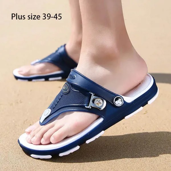 39-45 Большой размер Нескользящие мужские тапочки Корейская версия Шлепанцы Внешняя одежда Шлепанцы Пляжные сандалии