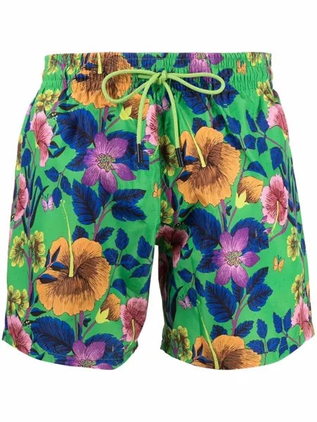 ETRO плавки-шорты с кулиской и цветочным принтом