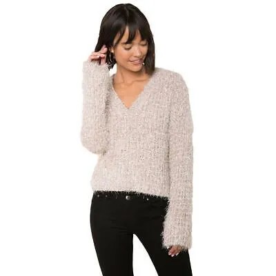 RAGA Farrah Женский укороченный пуловер с v-образным вырезом в рубчик ворсистой вязки