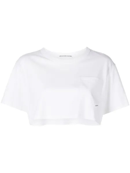 Alexander Wang укороченная футболка DTC, белый