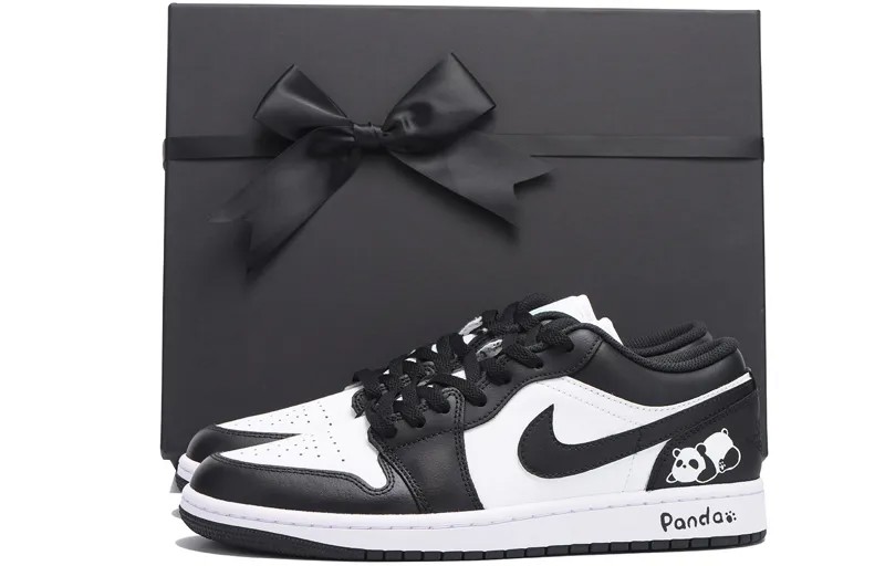 Кроссовки Air Jordan 1 Vintage Basketball Shoes Men Low-top Gray, черный/белый