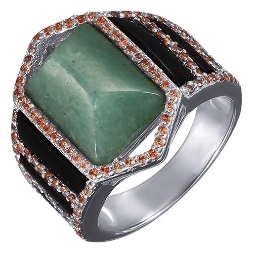 Кольцо ELEMENT47 серебро, 925 проба, авантюрин, размер 17.5