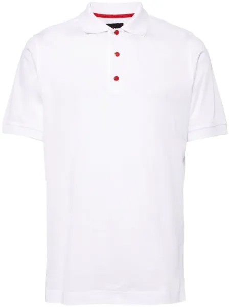 Kiton рубашка-поло из тонкого хлопка, белый
