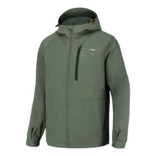 Куртка с логотипом 3 в 1 флисовая спортивная ветровка Li-Ning, зеленый