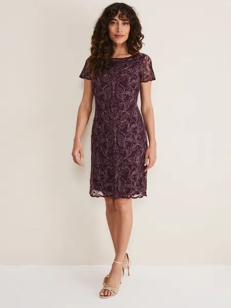 Платье прямого кроя Phase Eight Heather, сливовый