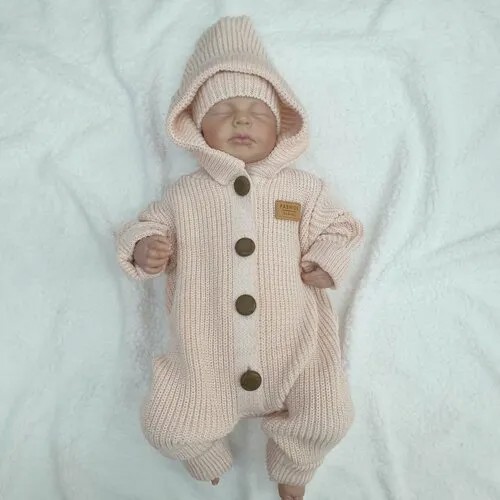 Комбинезон Vitara kids, размер 56-62, бежевый, розовый
