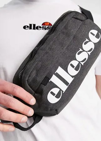 Серая сумка-кошелек на пояс с крупным логотипом ellesse-Серый