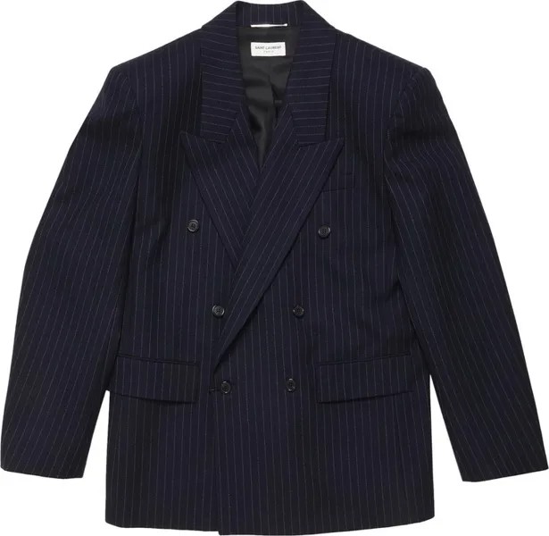 Куртка Saint Laurent Oversized Striped 'Navy/White', черный