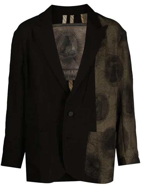 Ziggy Chen однобортный пиджак с контрастными вставками