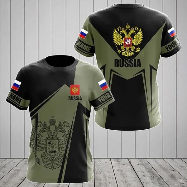 Печать российского флага мужская новая рубашка с короткими рукавами O-образным вырезом мужская футболка спортивная классная одежда оверсайз