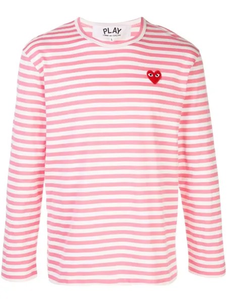 Полосатая футболка с логотипом Comme Des Garçons Play, розовый