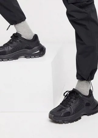 Черные сетчатые кроссовки на массивной подошве ASOS DESIGN-Черный