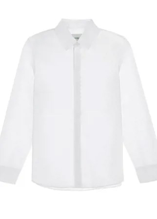 Белая рубашка с логотипом под пуговичной планкой Fendi