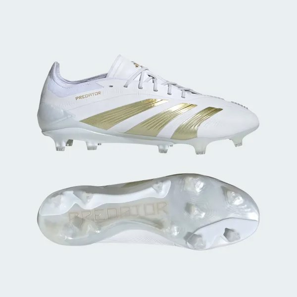 Футбольные бутсы Predator Elite для твердого грунта Adidas, цвет Cloud White/Gold Metallic/Cloud White