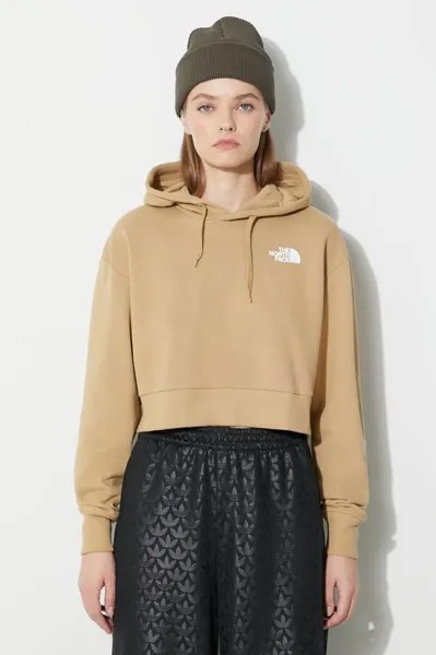 Трендовый хлопковый свитшот The North Face, бежевый