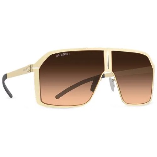 Солнцезащитные очки Gresso, монолинза, с защитой от УФ, градиентные, золотой