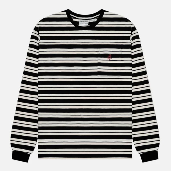 Мужской лонгслив Gramicci Striped One Point чёрный, Размер S