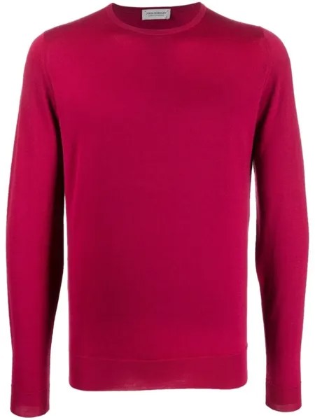 John Smedley джемпер с круглым вырезом, розовый
