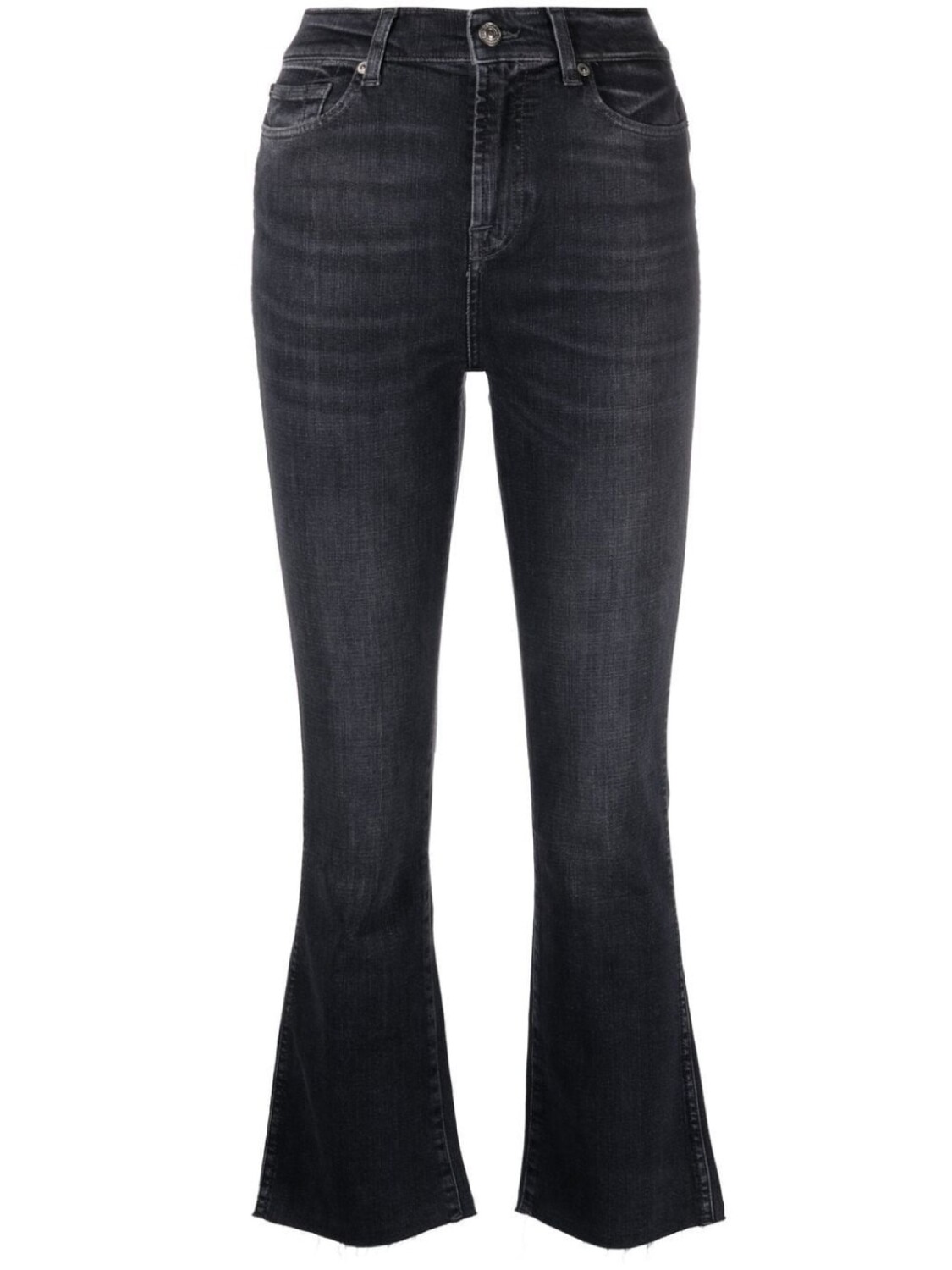 7 For All Mankind укороченные расклешенные джинсы, черный