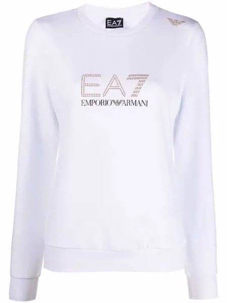 Ea7 Emporio Armani футболка с длинными рукавами и заклепками